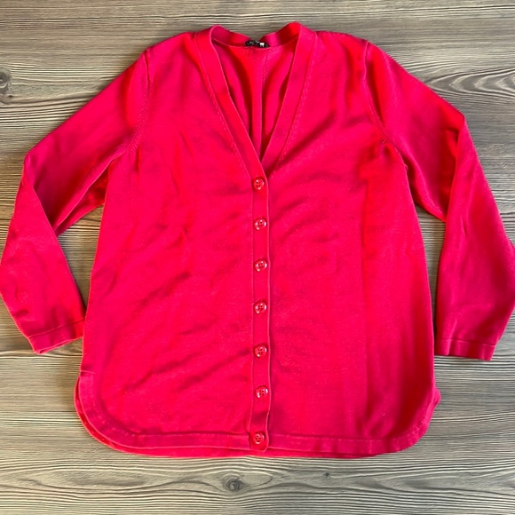 Talbots Petites Red Button Cardigan Sweater Size Large - Picture 1 of 5